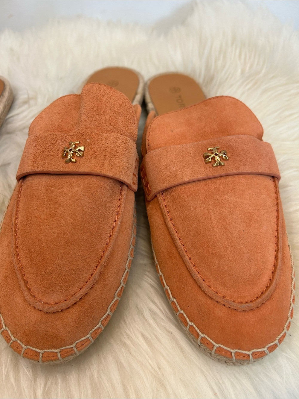 Tory Burch Suede Espadrille Mule in Burnt Orange size5.5&10.5 - Picture 3 of 9